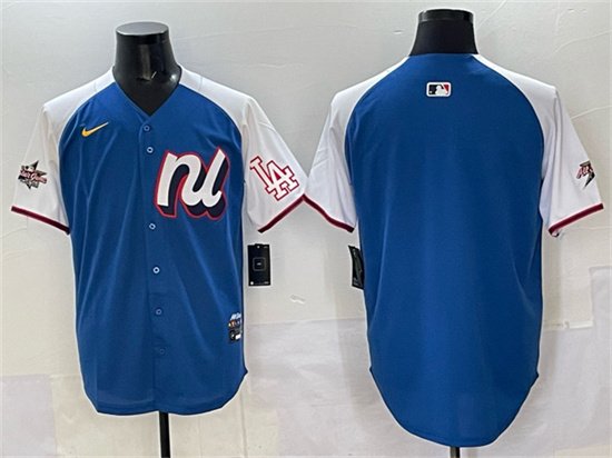 Men's National League Los Angeles Dodgers Blank Blue Alternate 2025 All-Star Edition Limited Stitched Baseball Jersey