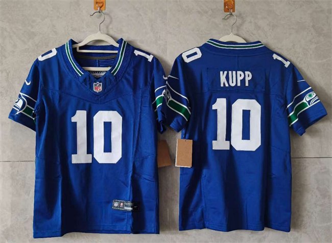 Women's Seattle Seahawks #10 Cooper Kupp Royal 2024 F.U.S.E Throwback Vapor Limited Stitched Football Jersey(Run Small)
