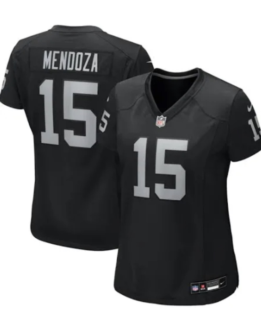 Women Las Vegas Raiders #15 Fernando Mendoza Black Vapor Limited Stitched Jersey