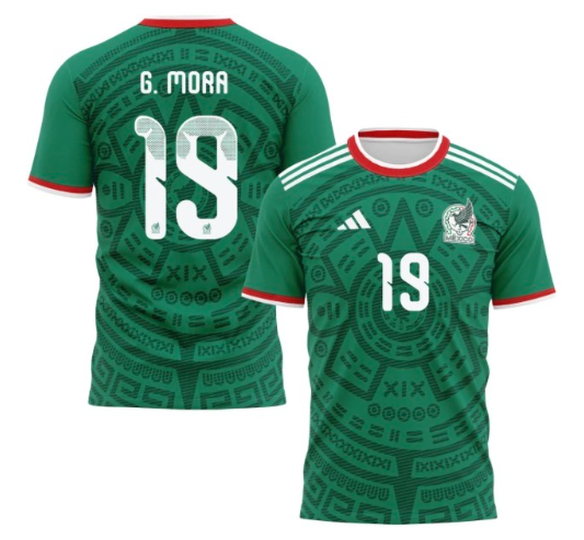 Men's Mexico #19 G.MORA 2026 Green Jersey