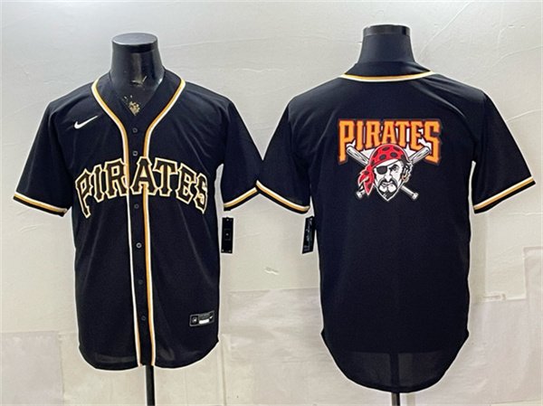 Men's Pittsburgh Pirates Team Big Logo 2026 Fashion Black Out Stitched Baseball Jersey