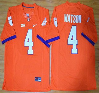 Clemson Tigers #4 Deshaun Watson Orange College Football Nike Limited Jersey