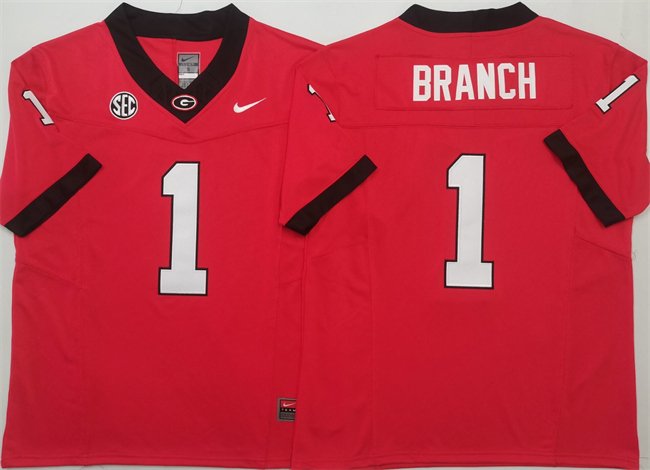 Georgia Bulldogs #1 Zachariah Branch Red 2025 F.U.S.E. Stitched Jersey