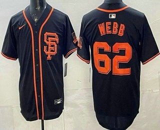 Men's San Francisco Giants #62 Logan Webb Black Limited Jersey