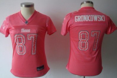 New England Patriots #87 Rob Gronkowski Pink Womens Sweetheart Jersey