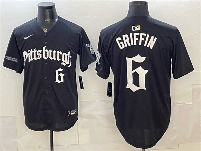 Men's Pittsburgh Pirates #6 Konnor Griffin Black 'Gothic Steel City Edition' Vapor Limited Stitched Baseball Jersey