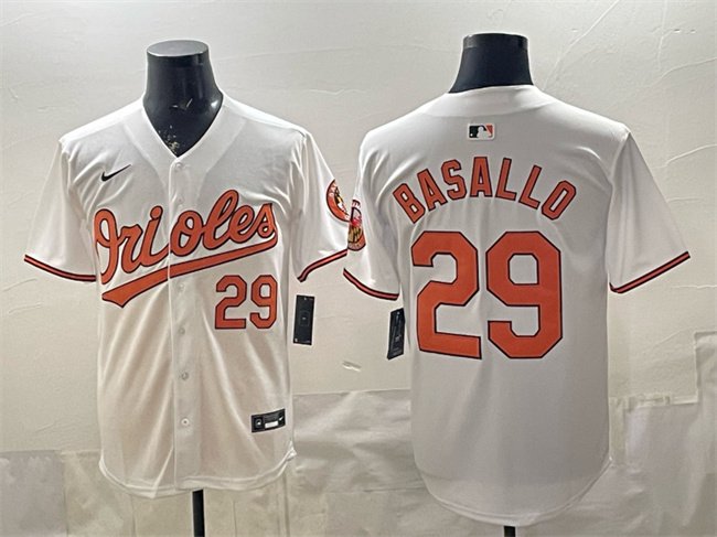 Men's Baltimore Orioles #29 Samuel Basallo White 2025 Limited Stitched Baseball Jersey