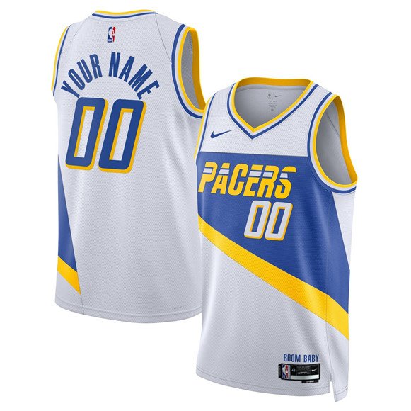 Men's Indiana Pacers Active Player Custom White 2025-26 City Edition Stitched Basketball Jersey