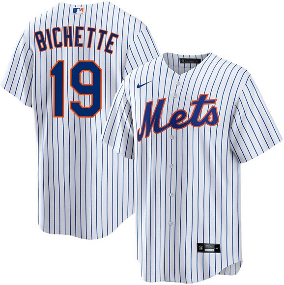 Men's New York Mets #19 Bo Bichette 2026 White Cool Base Stitched Baseball Jersey