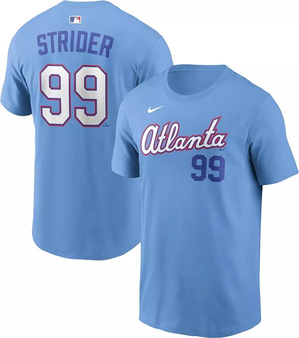 Men's Atlanta Braves #99 Spencer Strider Powder Blue 2026 City Connect T-Shirt