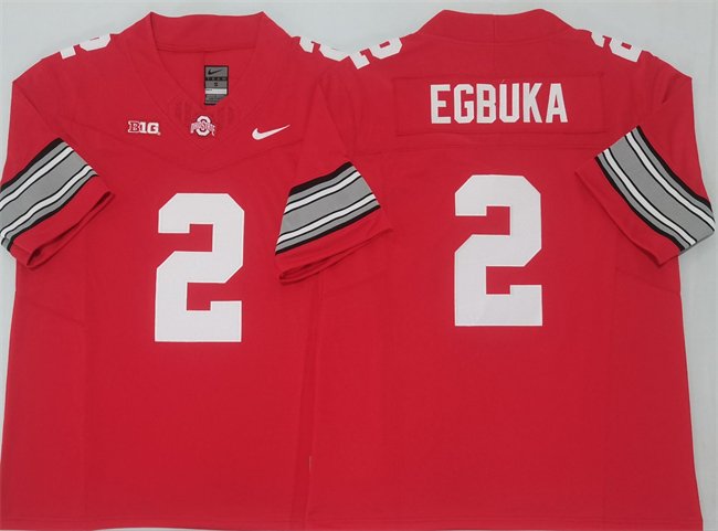 Men's Ohio State Buckeyes #2 Emeka Egbuka Red 2025 F.U.S.E. Limited Stitched Jersey