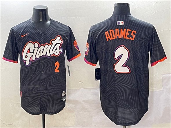 Men's San Francisco Giants #2 Willy Adames Anthracite 2025 City Connect Limited Stitched Baseball Jersey