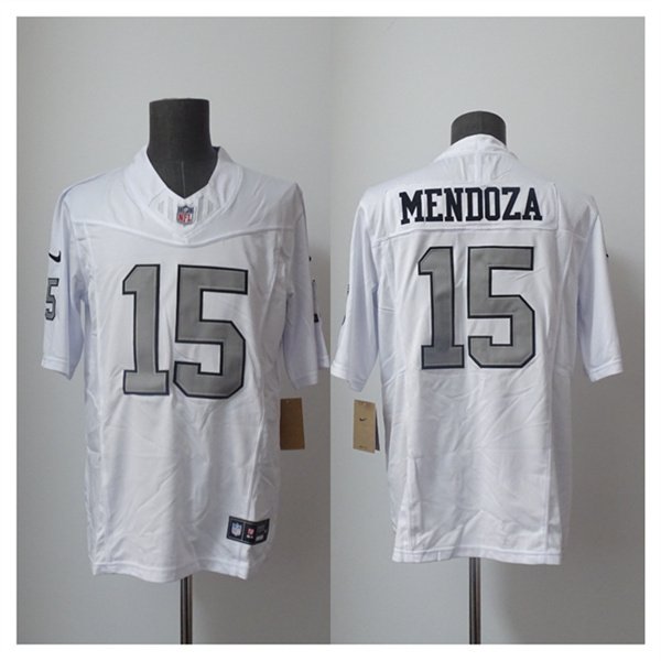 Men's Las Vegas Raiders #15 Fernando Mendoza White 2026 F.US.E. Draft Color Rush Vapor Untouchable Limited Football Stitched Jersey