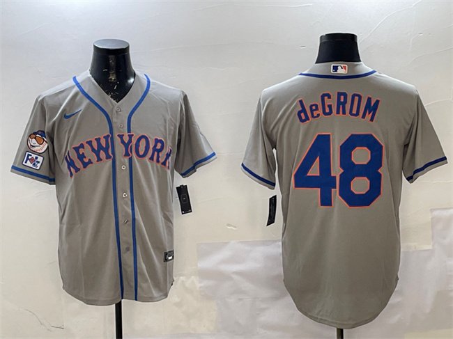 Men's New York Mets #48 Jacob DeGrom Grey 2025 Spring Training Cool Base Stitched Baseball Jersey