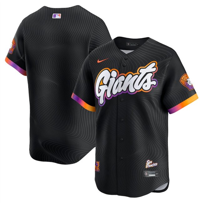 Men's San Francisco Giants Blank Anthracite 2025 City Connect Limited Stitched Baseball Jersey