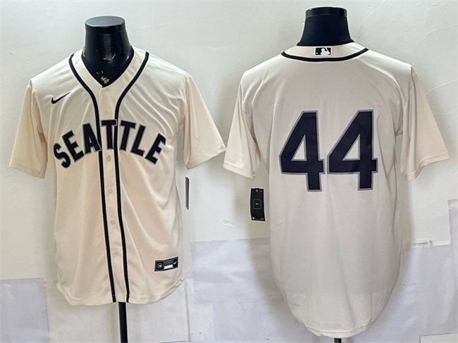 Men's Seattle Mariners #44 Julio Rodríguez Cream Alternate Stitched Baseball Jersey