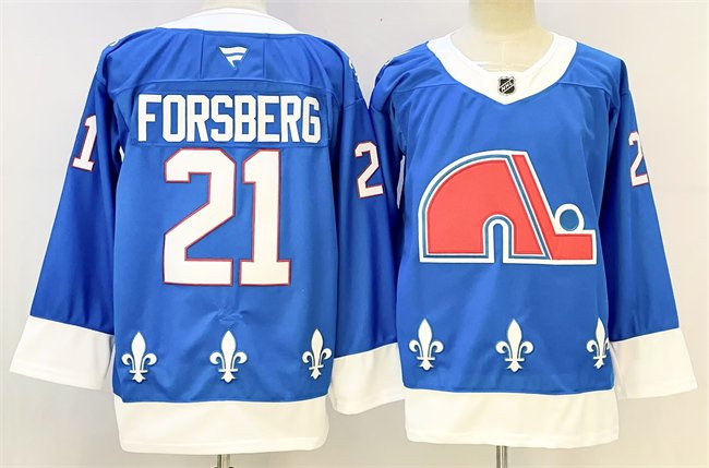 Men's Colorado Avalanche #21 Peter Forsberg Blue 2025 Stitched Hockey Jersey