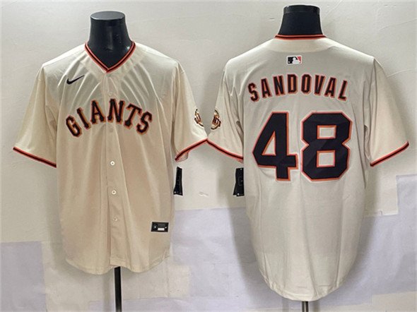 Men's San Francisco Giants #48 Pablo Sandoval Cream 2024 Home Limited Stitched Baseball Jersey