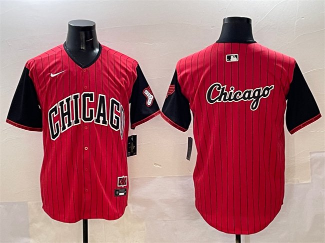 Men's Chicago White Sox Team Big Logo Red Black 2025 City Connect Limited Stitched Baseball Jersey