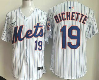 Men's New York Mets #19 Bo Bichette White Limited Jersey