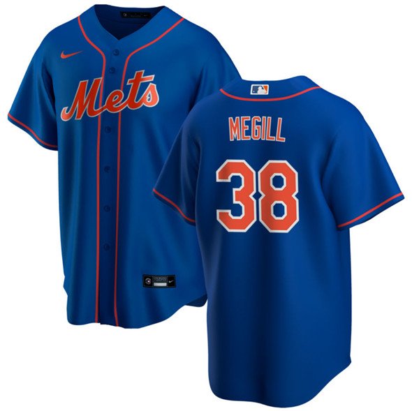 Men's New York Mets #38 Tylor Megill Royal Cool Base Stitched Baseball Jersey