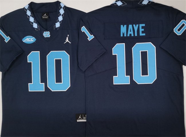 Men's North Carolina Tar Heels #10 Drake Maye Navy Limited College Stitched Jersey