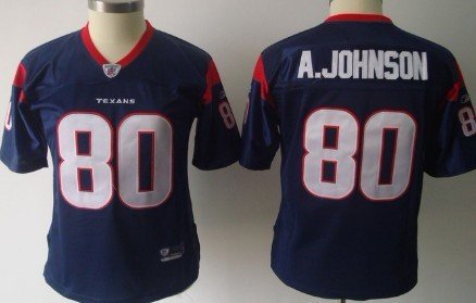Houston Texans #80 Andre Johnson Blue Womens Team Jersey