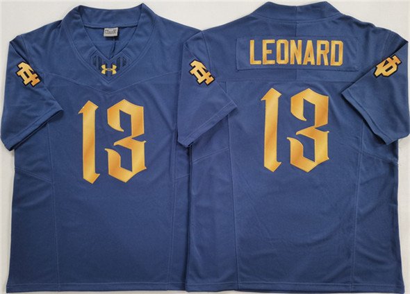 Men's Notre Dame Fighting Irish #13 Riley Leonard Navy Blue 2025 F.U.S.E. Limited Stitched Jersey