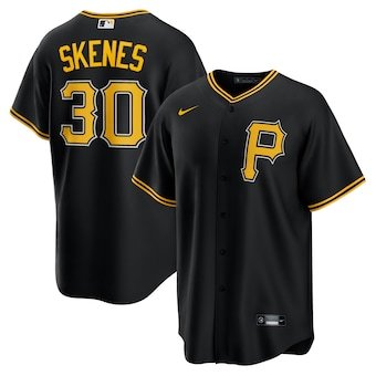 Men's Pittsburgh Pirates #30 Paul Skenes Nike Black Alternate Replica Player Jersey