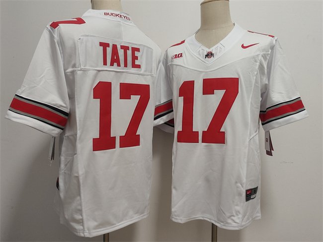 Men's Ohio State Buckeyes #17 Carnell Tate White F.U.S.E. Limited Stitched Jersey