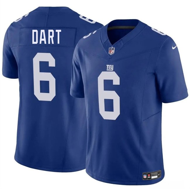 BIG Size Men's New York Giants #6 Jaxson Dart Blue F.U.S.E. Vapor Untouchable Limited Football Stitched Jersey