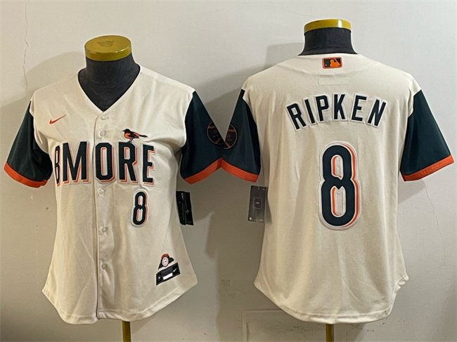 Women's Baltimore Orioles #8 Cal Ripken Jr Natural 2026 City Connect Stadium Stitched Baseball Jersey(Run Small)