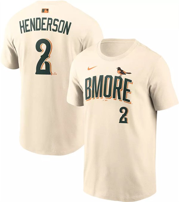 Men's Baltimore Orioles #2 Gunnar Henderson Natural 2026 City Connect T-Shirt