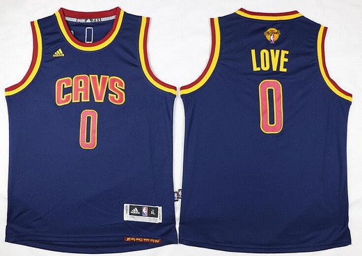 Youth Cleveland Cavaliers #0 Kevin Love Navy Blue 2017 The NBA Finals Patch Jersey