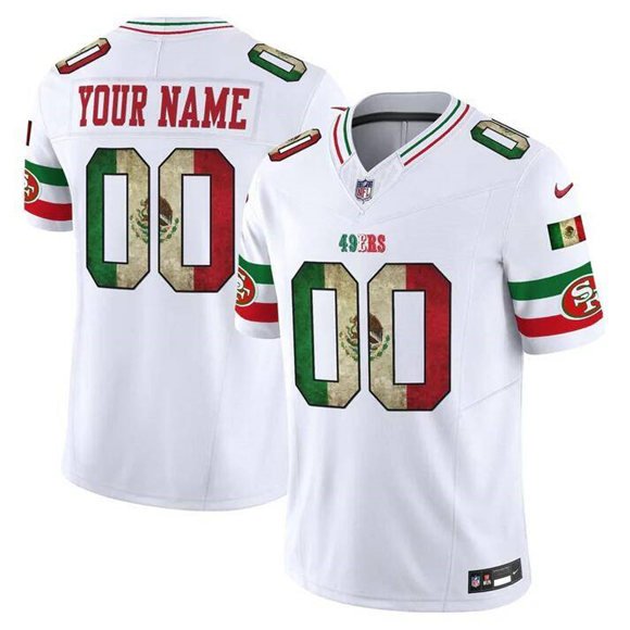 Men's San Francisco 49ers Active Player Custom White 2025 F.U.S.E. Mexico Vapor Limited Football Stitched Jersey