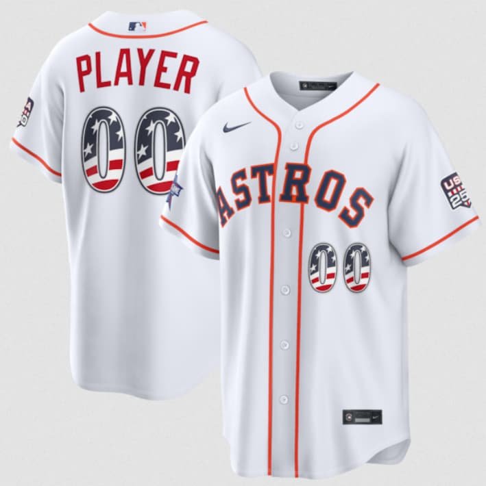 Men's Houston Astros Active Player Custom White 2026 All-Star Edition Stars & Stripes & USA 250 Fourth of July Home Stadium Stitched Baseball Jersey