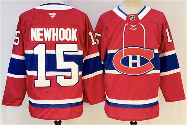 Men's Montreal Canadiens #15 Alex Newhook Red 2024-25 Stitched Jersey