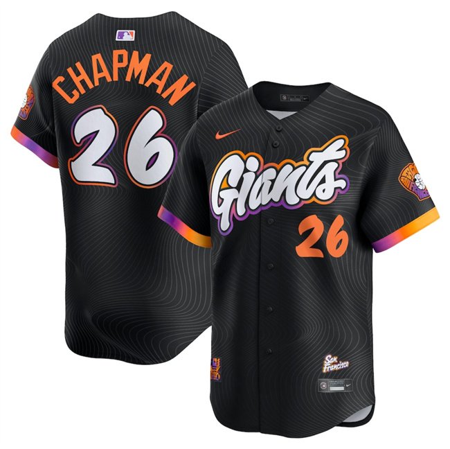 Men's San Francisco Giants #26 Matt Chapman Anthracite 2025 City Connect Limited Stitched Baseball Jersey
