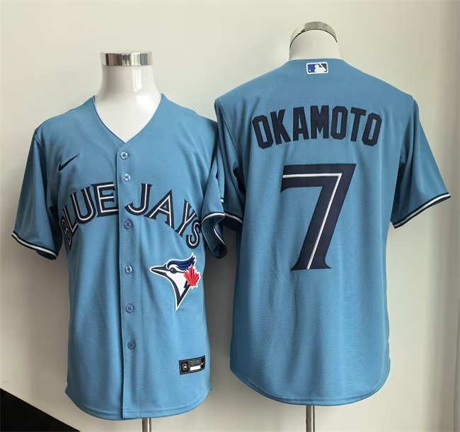 Men's Toronto Blue Jays #7 Kazuma Okamoto Blue Limited Stitched Baseball Jersey