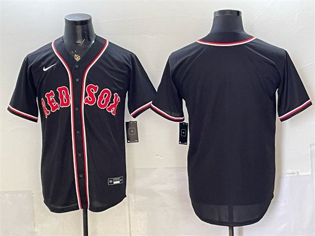 Men's Boston Red Sox Blank 2026 Fashion Replica Black Out Stitched Baseball Jersey