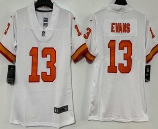 Women's Tampa Bay Buccaneers #13 Mike Evans Limited White Throwback Vapor Jersey