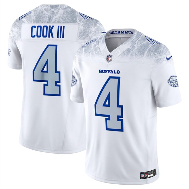 Youth Buffalo Bills #4 James Cook III White 2025 F.U.S.E. “Rivalries” Vapor Untouchable Stitched Football Jersey