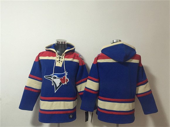Men's Toronto Blue Jays Blank Royal Ageless Must-Have Lace-Up Pullover Hoodie