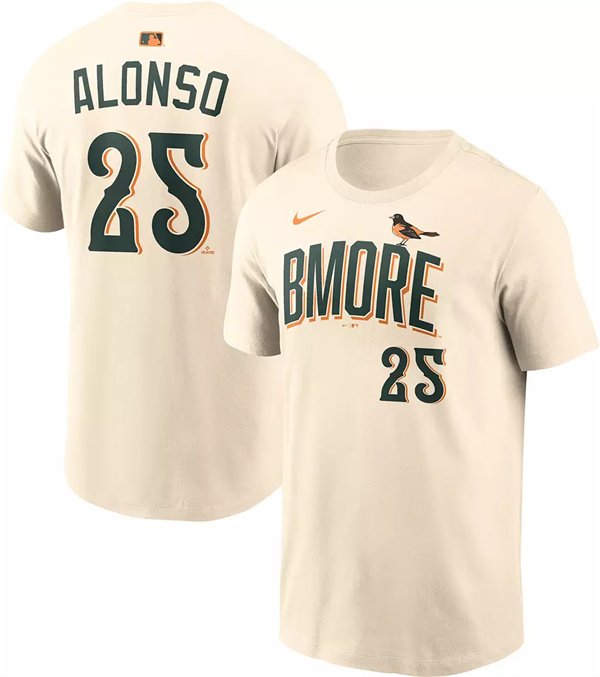 Men's Baltimore Orioles #25 Pete Alonso Natural 2026 City Connect T-Shirt