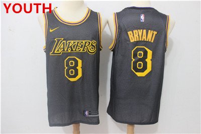 Youth Nike Lakers #8 Kobe Bryant Black City Edition Swingman Jersey