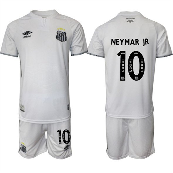Men's Santos F.C. #10 Neymar Jr 25-26 White Home Soccer Jersey Suit