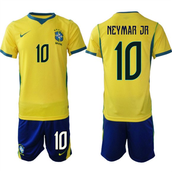 Men's Brazil national football team #10 Neymar Jr Yellow Home 2026 Soccer Jersey Suit