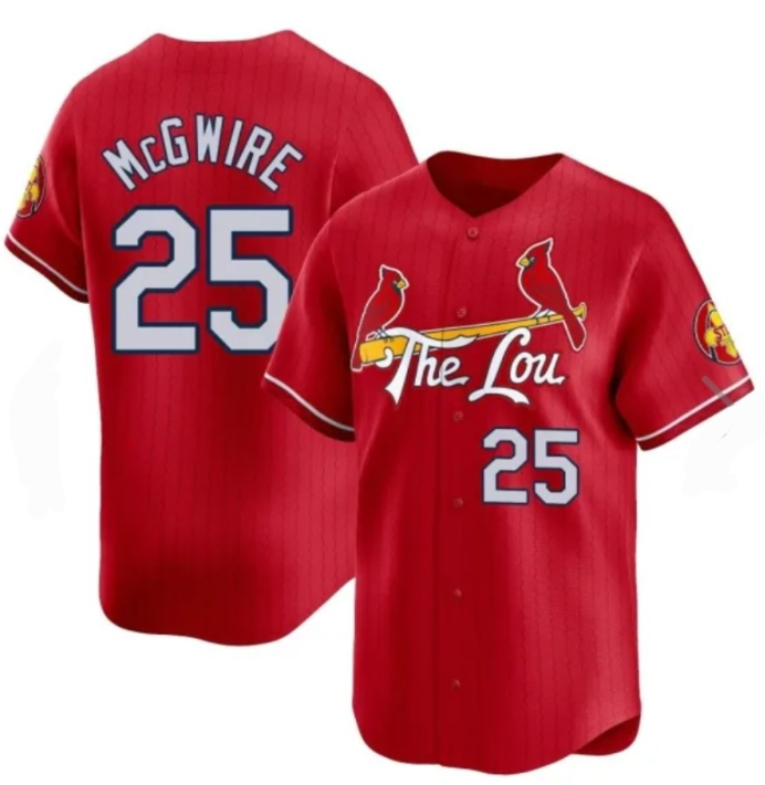 Men's St Louis Cardinals #25 Mark McGwire Red City Connect Baseball Jersey