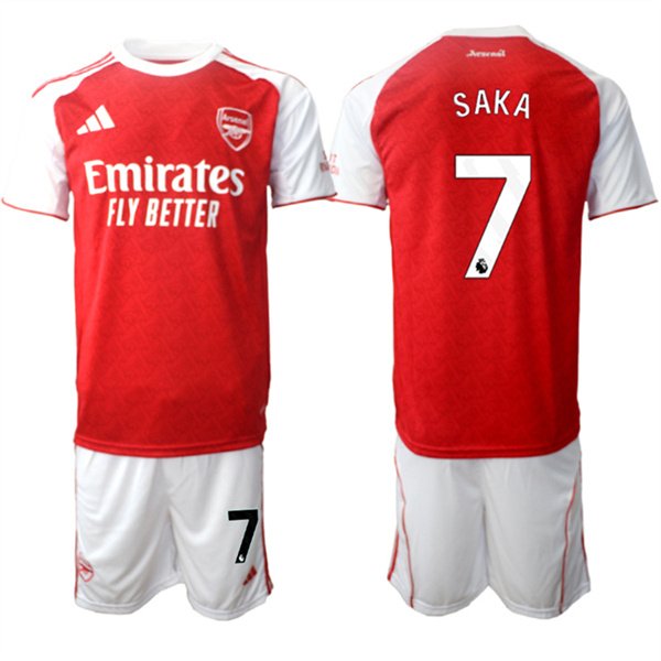 Men's Arsenal F.C #7 Bukayo Saka 2026 Red Home Soccer Jersey Suit