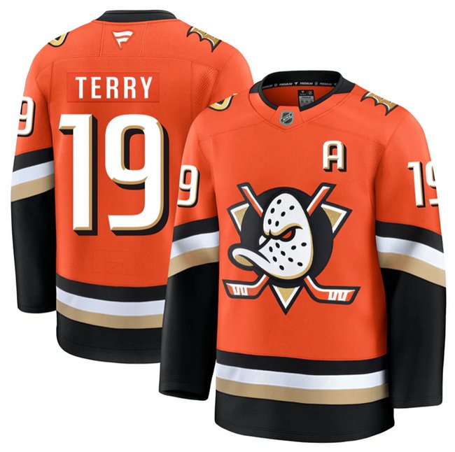 Men's Anaheim Ducks #19 Troy Terry Orange 2026 Home Stitched Hockey Jersey Men's Anaheim Ducks #19 Troy Terry Orange 2026 Home Stitched Hockey Jersey
